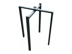 Mesa rectangular extensible madera blanca y nogal 160 a 420 cm Ribo-Base y soporte con ruedas