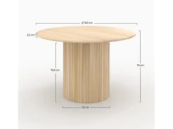 Mesa redonda 4 personas de madera de mango D120 cm - Agathe