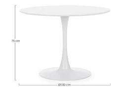 Mesa redonda blanca 100×75 cm - BLOOM