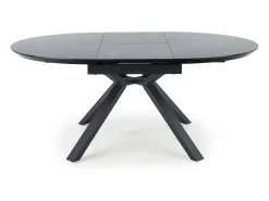 Mesa redonda cristal efecto mármol negro base metal Ø130/180 cm