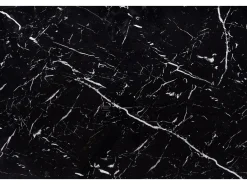 Mesa redonda cristal efecto mármol negro base metal Ø130/180 cm
