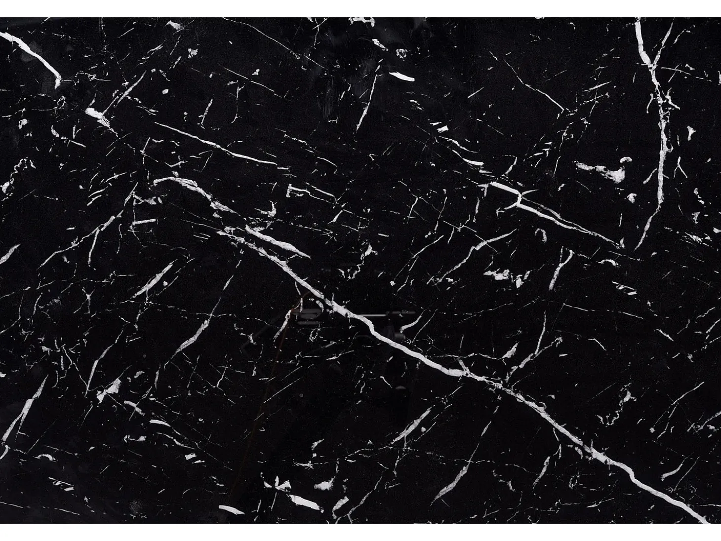 Mesa redonda cristal efecto mármol negro base metal Ø130/180 cm