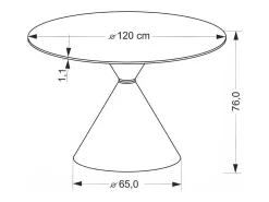 Mesa redonda de 120 cm estilo mármol con pata central Mordor