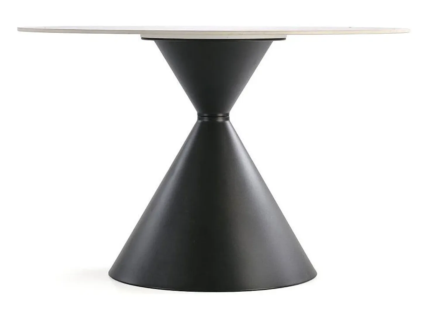 Mesa redonda de 120 cm estilo mármol con pata central Mordor