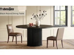 Mesa redonda de comedor para 4-6 personas, mesa de cocina circular moderna de 120 cm