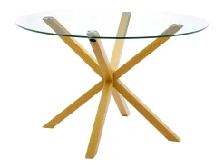 Mesa Redonda de Cristal Templado Aurora 120cm. Comedor o Cocina, Gris