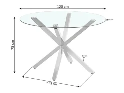 Mesa Redonda de Cristal Templado Aurora 120cm. Comedor o Cocina, Gris