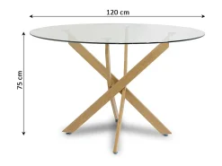 Mesa Redonda de Cristal Templado 120cm DT. Comedor o Cocina, Gris