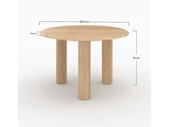 Mesa redonda de madera de mango para 4 personas - Sacha