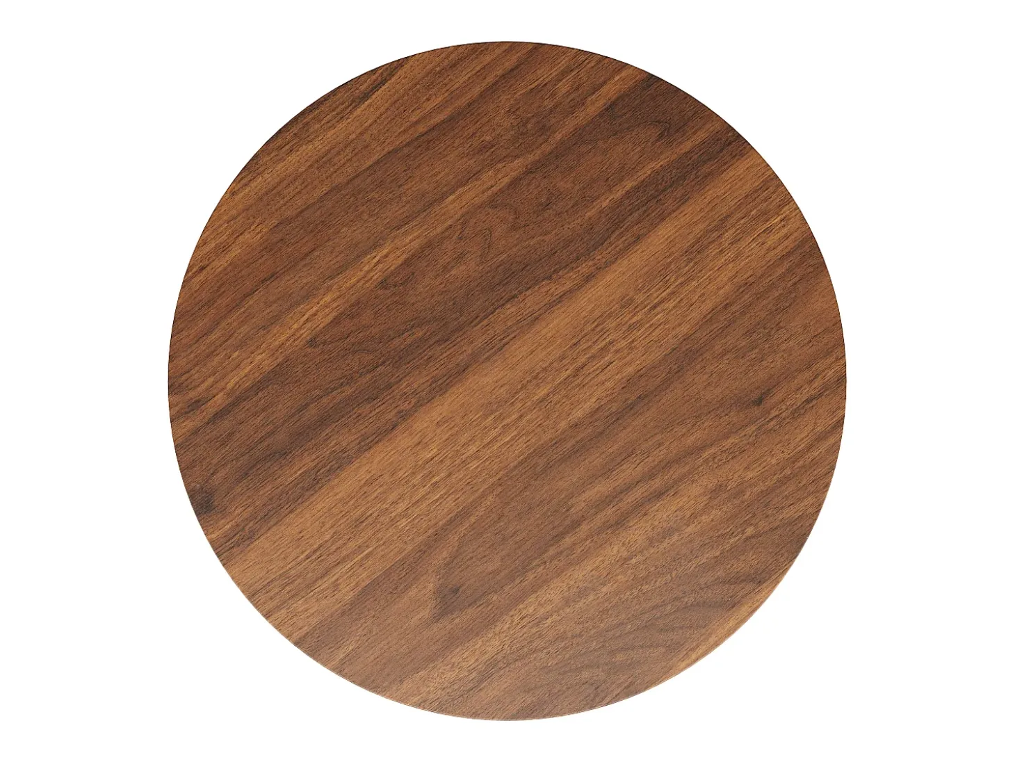 Mesa redonda de MDF jaspeado con patas de metal negro, diseño moderno, 80 cm (80 x 80 x 76 cm)