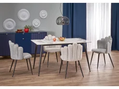 Mesa redonda de mármol para 4 personas 120x70 cm