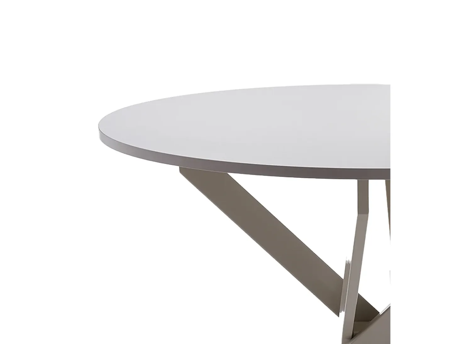 Mesa redonda de 75x120x120 cm con tapa de melamina y patas metálicas en color crema Blake