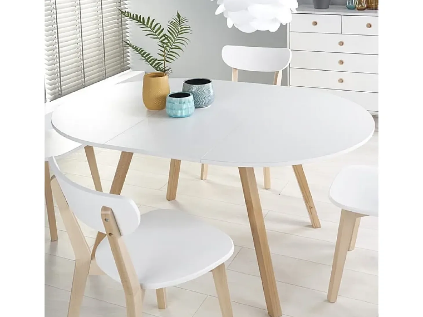 Mesa redonda escandinava con extensión 102cm Storend -