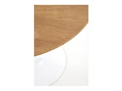 Mesa redonda escandinava de 80 cm con pata central de metal blanco Elyon