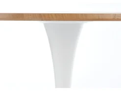Mesa redonda escandinava de 80 cm con pata central de metal blanco Elyon