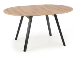 Mesa redonda extensible en negro y madera 102cm Storend
