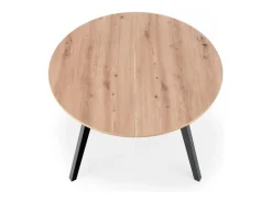Mesa redonda extensible en negro y madera 102cm Storend