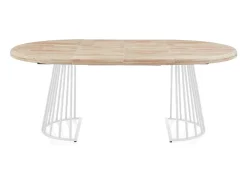 Mesa redonda extensible Meztil Blanco - Roble