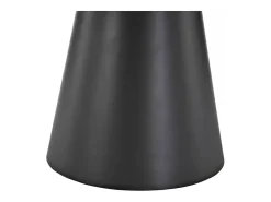 Mesa redonda extensible Sorin 120 cm efecto mármol gris con base negra mate