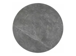 Mesa redonda extensible Sorin 120 cm efecto mármol gris con base negra mate