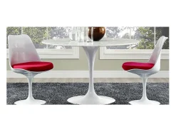 Mesa redonda lacada blanco pétalo 90 cm