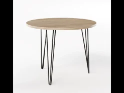 Mesa redonda MIKA Ø90 cm para cocina, salón, comedor Roble Sonoma