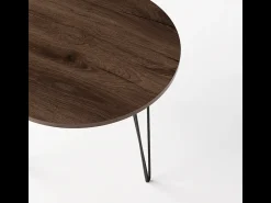 Mesa redonda MIKA Ø90 cm para cocina, salón, comedor Roble Chocolate