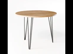 Mesa redonda MIKA Ø90 cm para cocina, salón, comedor Roble Craft
