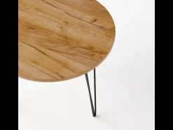 Mesa redonda MIKA Ø90 cm para cocina, salón, comedor Roble Craft