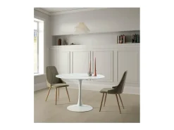 Mesa redonda modelo Adela acabado blanco, 75cm(alto) 110cm(ancho) 110cm(largo)