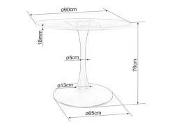 Mesa redonda negra y madera 90cm Stab