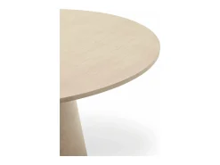 Mesa redonda para cocina o comedor modelo Cep acabado natural claro, 137cm(ancho) 75cm(alt