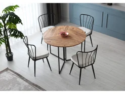 Mesa redonda plegable SINOLA 100 cm – Practicidad y diseño compacto-Gris