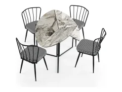 Mesa redonda plegable SINOLA 100 cm – Practicidad y diseño compacto-Gris