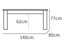 Mesa Salón Comedor ext. Roble Gold 140-195x80x77 cm