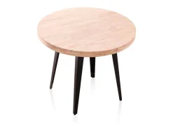 Mesa Salón Redonda Fija Bali Roble Nordish/Negro 76x100x100 cm