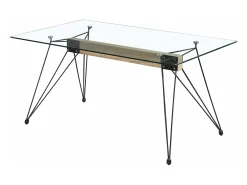 Mesa Spider tapa de cristal y patas en negro
