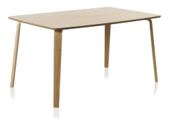 Mesa tablero de fibras de densidad media contrachapado en roble 150x90 cm