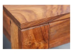 Mesa TAVINA – Madera maciza de sheesham – 135 cm – Tablero grueso 97 mm – Estilo rústico