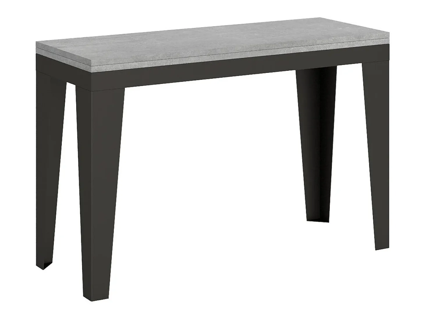 Mesa tipo libro 120/200x45/90 cm Flame Double Cemento estructura Antracita