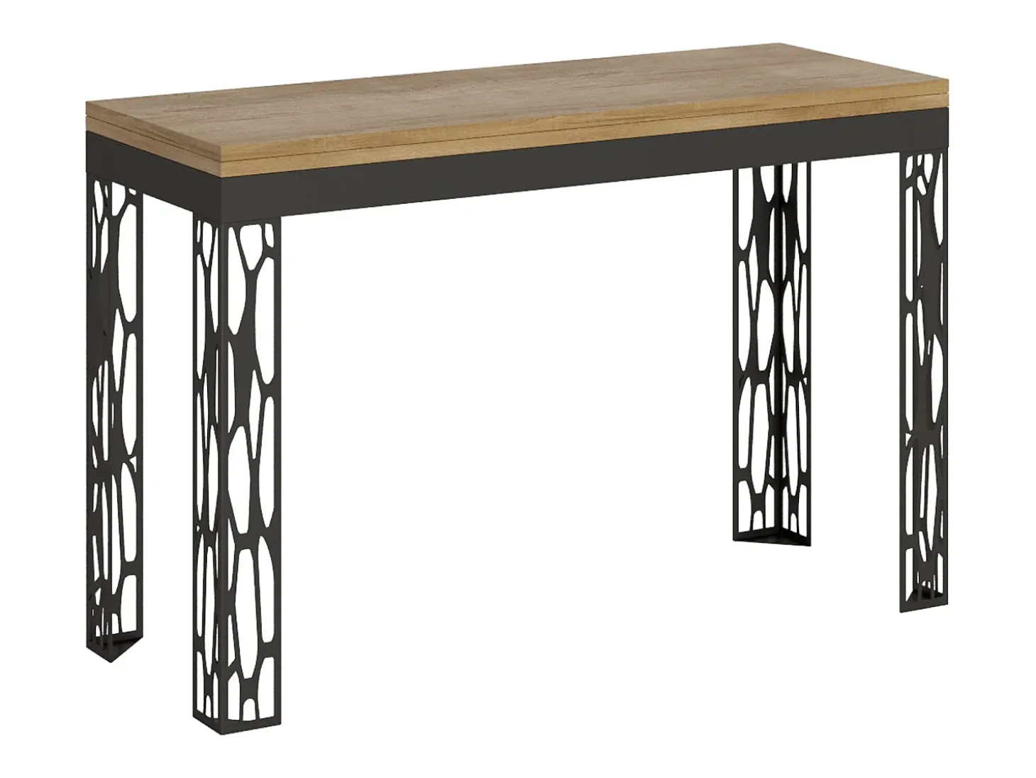 Mesa tipo libro 120/200x45/90 cm Ghibli Double Roble Natural estructura Antracita