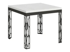 Mesa tipo libro 90x90/180 cm Ghibli Libra Fresno Blanco estructura Antracita