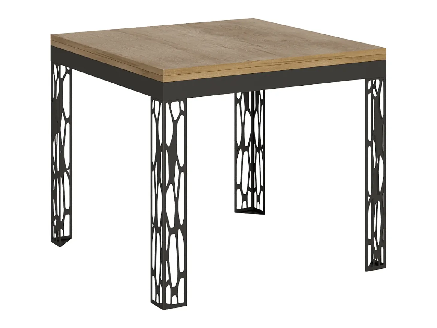 Mesa tipo libro 90x90/180 cm Ghibli Libra Roble Natural estructura Antracita