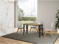 Mesa tipo libro 120x45/90 cm Karamay Double Roble Natural estructura Antracita