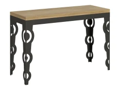 Mesa tipo libro 120x45/90 cm Karamay Double Roble Natural estructura Antracita