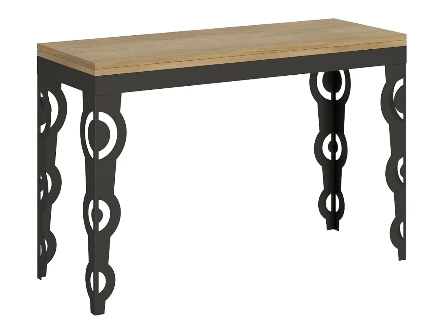 Mesa tipo libro 120x45/90 cm Karamay Double Roble Natural estructura Antracita