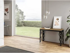 Mesa tipo libro 120x45/90 cm Karamay Double Roble Natural estructura Antracita