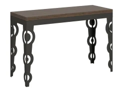 Mesa tipo libro 120/200x45/90 cm Karamay Double Nogal estructura Antracita