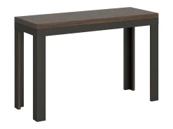 Mesa tipo libro 120/200x45/90 cm Linea Double Nogal estructura Antracita