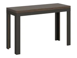 Mesa tipo libro 120/200x45/90 cm Linea Double Nogal estructura Antracita